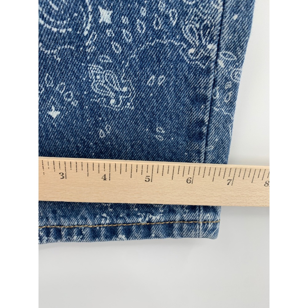 Levis 501 Paisley Jeans Womens 24 Blue Paisley Print Button Fly Denim (24x30) - Picture 11 of 12